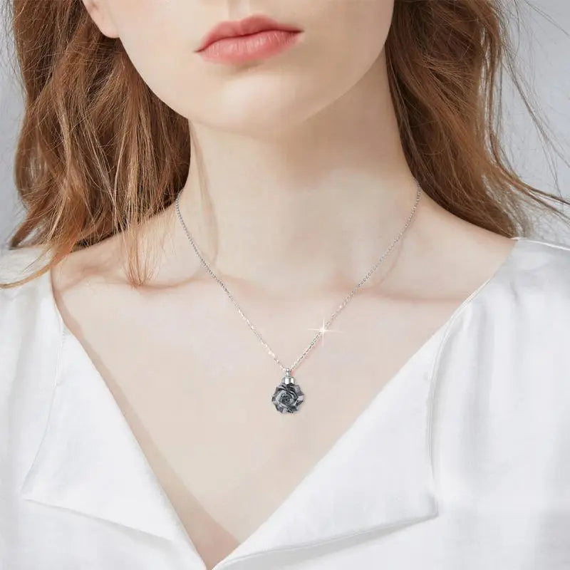 Midnight Bloom Cremation Necklace
